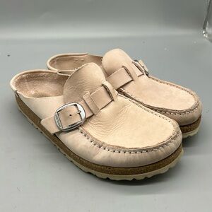 Birkenstock Buckley Suede Clog Mule Shoes light pink sz 38 US 7